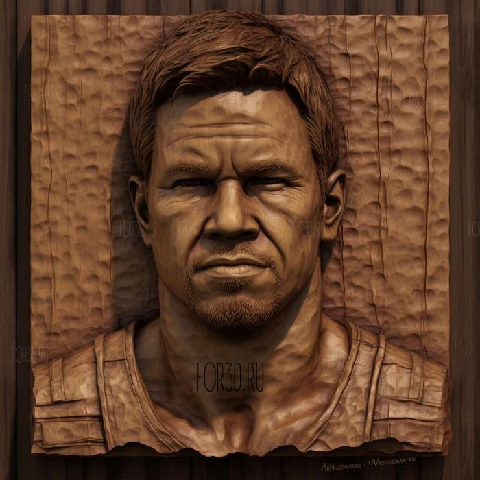 Mark Wahlberg 3 stl model for CNC